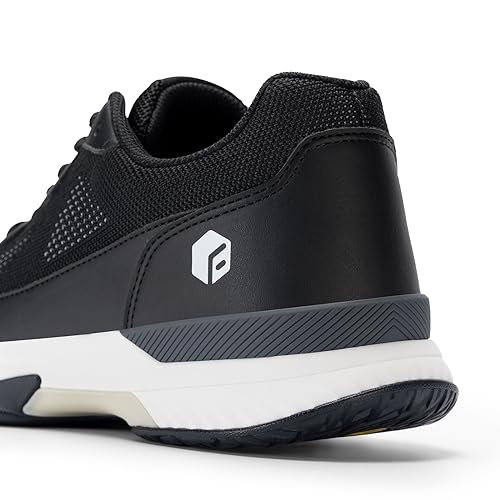 FitVille Extra Wide Pickleball Shoes for Men Blue Tennis Shoes Sneakers for All Court Racquetball Athletic Shoes for Racquet Sport | Arch Support & Wide Toe Box (12 X-Wide, Black) by FitVille - Image 4