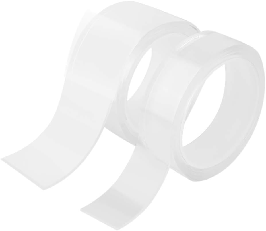 Quacoww Nano Tape Clear Double-Sided Adhesive Tape, Adhesive Silicone Tape, Reusable Traceless Washable Tapes for Hold Small Items (A)