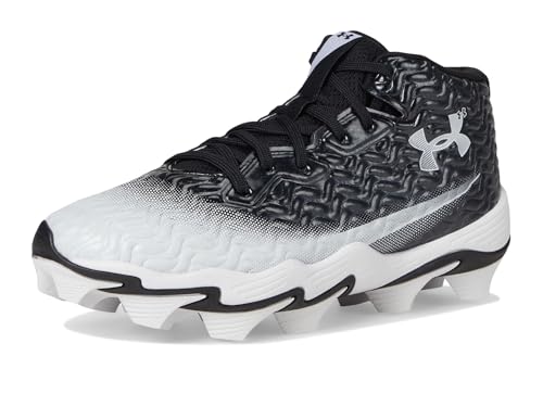 Under Armour Boy's Spotlight Hammer Rm Jr Sneaker, (001) Black/White/White, 4 Big Kid by Under Armour - Image 7
