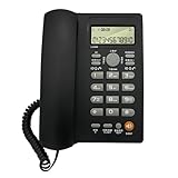 Aurgiarme Teléfono fijo en inglés, pantalla de llamadas, marcación rápida, oficina en casa, no necesita teléfonos, equipo de comunicación de oficina