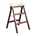 Kryty Stołek Do Wspinaczki, 3-Stopniowe Krzesło Schodowe Przenośny Stołek Z Drewna Bukowego Składany Wielofunkcyjny Domowy Wspinanie Się Na Krzesło Drabinowe Maksymalne Obciążenie 100 Kg/42X54X65Cm