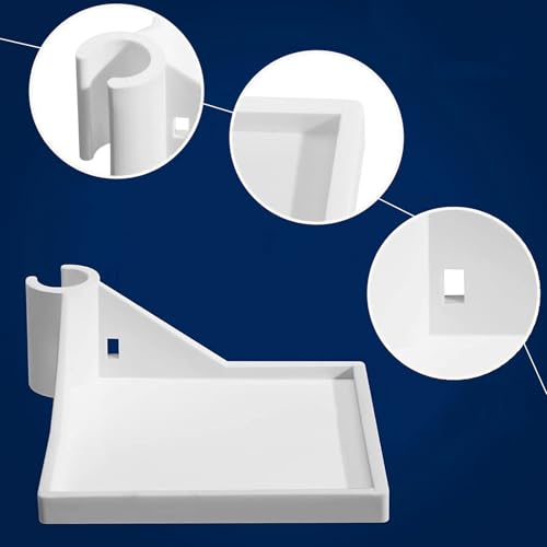 4 Pcs Grow Tent Corner Shelf, White Grow Tent Shelves, 16mm Poles, for Place The Hygrometer Camera and Planting Equipment (White) - Image 3