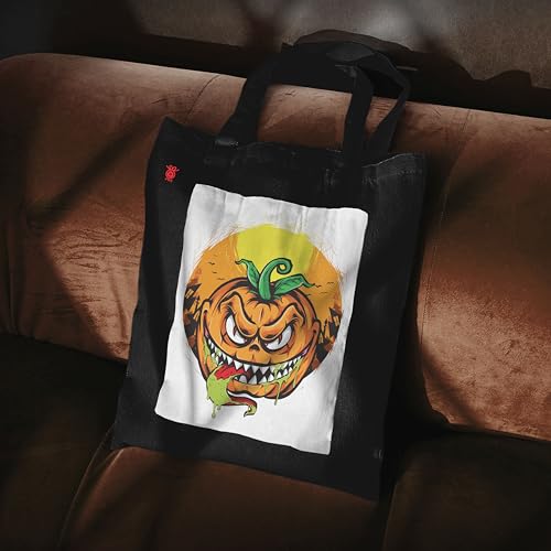 Image of ZORI Black Tote Bag With Pocket Printed Designed Canvas Tote Bags For Women large capacity,Tote bag For Shopping, College, Travel, More Canvas Handbag For Unisex Bag