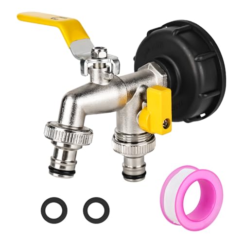 IBC Tanque Accesorios, 1/2' IBC Grifo de 1000 litros Depósito de Agua Accesorios IBC Contenedor de Aleación para Tanque de Agua, Tanque de Lluvia, Grifo, Depósito de Agua de Lluvia