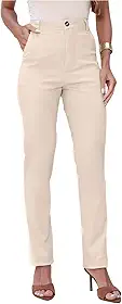 Calça Sarja Feminina Alfaiataria Perna Reta com Lycra Cintura Alta Bolso Faca Elegante Confortável Leve e Premium