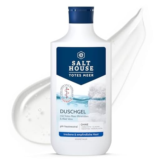 Salthouse Totes Meer Therapie Duschgel, mit Aloe Vera, reinigt, beruhigt und lindert Hautreizungen, 250 ml