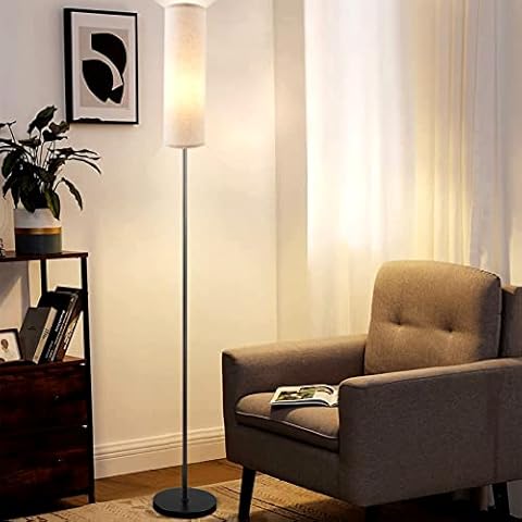 ANMINY LED Dimmable Floor Lamps with RGB Bulbs and Remote Control for Living Room Modern Lamp Color Changing 67’’ Tall Led Floor Standing Reading Lamps with Linen Lampshade Cover