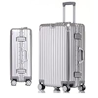 Amazon.co.jp: XCCIIDY シルバー スーツケース ジッパーなし 全