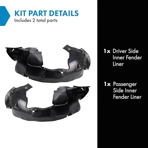 Image of TRQ Inner Fender Liner Set Compatible with 2013-2016 Chevrolet Sonic GM1248241 GM1249241