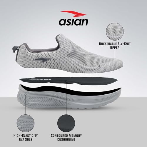 Image of ASIAN Wonderwalk-12 Walking Shoes for Men | Ultra Lightweight & Breathable Shoe| Full EVA Sole, Soft Memory Foam Insole, Easy Slip-On Comfort | Inspired by MS Dhoni Everyday Walking Style