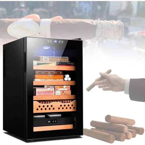 UofZc Cave à cigares électrique 70 L avec réglage de la température, réfrigération Double cœur constante, idéale pour Les Villas et Les Bureaux.