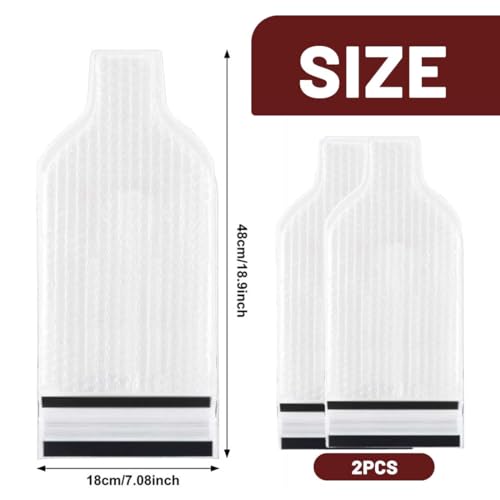 GHPKOTW 2 Weinflaschen-Schutzvorrichtungen, Wiederverwendbare Flaschenbeutel, Luftpolster Für Wein, Sichere Verpackung Und Transport, Wiederverschließbare Auslaufsichere Verpackung