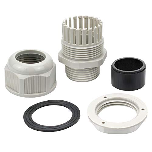 Image of XHF 20 Pcs 1 inch IP68 Strain Relief Nylon Cord Grip Waterproof NPT Cable Glands Adjustable UL Listed and RoHS Compliant (Grey)