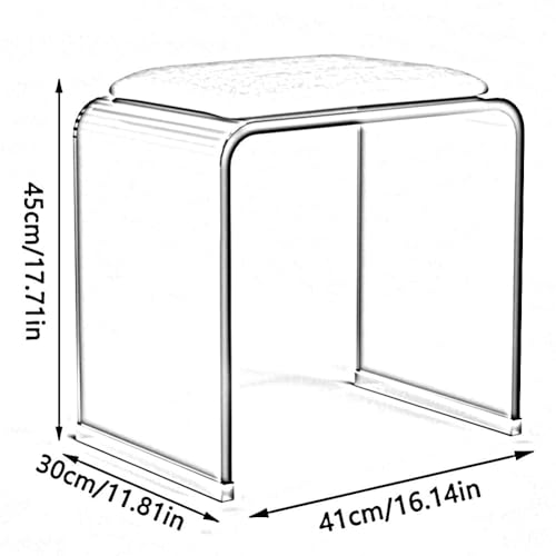 Taburete de ducha acrílico con asiento acolchado cómodo y transparente 4