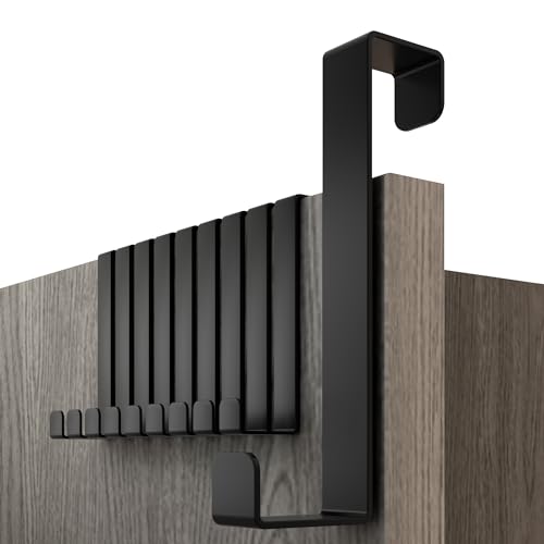 Menz Appendiabiti da Porta in Nero, Set di 10 Pezzi - Gancio Porta Antiruggine, Attaccapanni Pratici, Ganci Universali per Vari Scenari