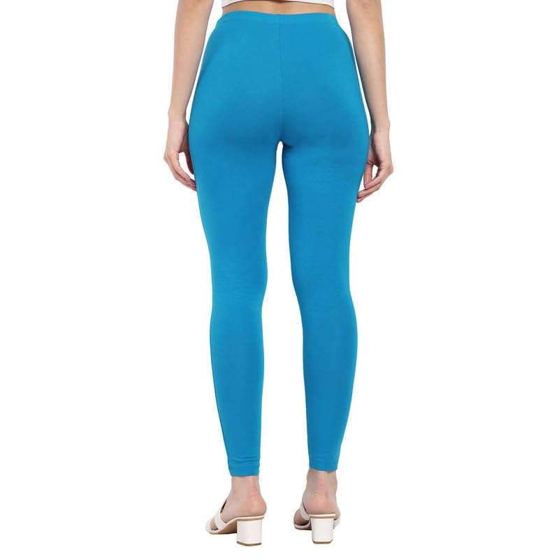 Image of ONE SKY Women Full Length Leggings | Cotton Modal Spandex Blend | High Waist Stretchable & Bio-Washed Fabric | Colour-Lock Technology | Comfortable Leggings for Women
