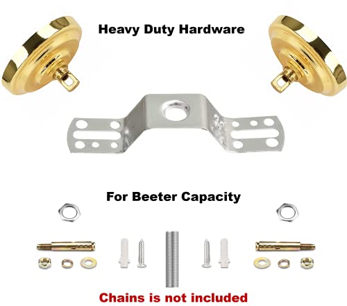 Image of Sangle Soppfy Vingage Canopy Kit and Pendant Light Fixture Chain for Chandelier or Swag Light Fixtures,Maximum Weight of 60 Pounds, 6 feet,Heavy Duty,5 Inches Diameter (Pure Gold - 2 Set)