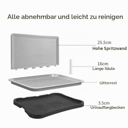 Hundetrainings Toilette Wand, Individuelles Design Hunde Trainingstablett, Netz Design, Leicht zu Reinigen, Hundetoilette, Kaubeständig, Tragbares Welpen Töpfchen (BLACK)