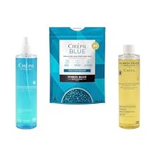 Cirepil Easy-Removal Bundle 800g/28.22 oz Hard Wax Beads Bag + Pre Waxing Blue Lotion + Post Waxing Oil