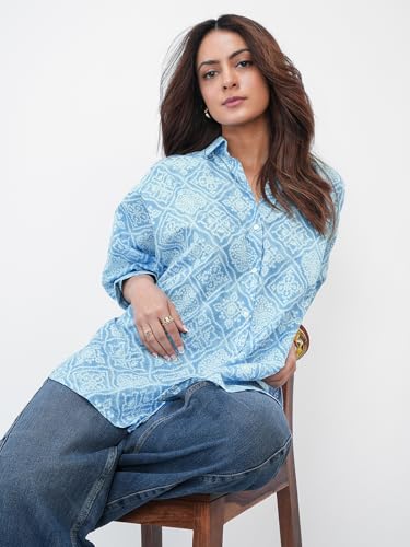 Image of Gerua By Libas Printed Cotton Blend Casual Shirt Suit