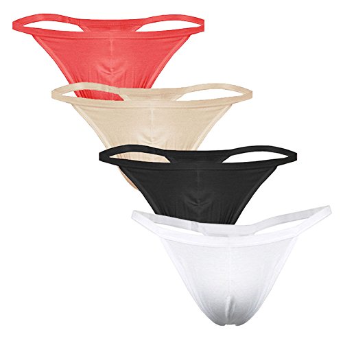 ONEFIT Men's Cotton G-String Thongs Panties T-Back Underwear 4Colors M