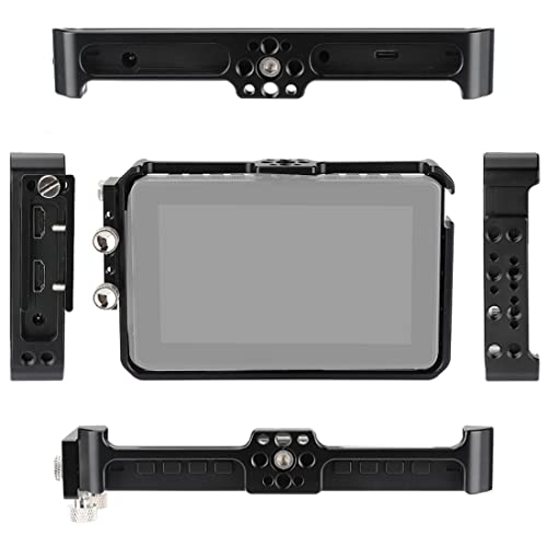 Image of Camera Field Monitor, Monitor Rig Protective Frame, 5.5 Inch Touch Screen DSLR Camera Field Monitor Compatible with Feelworld F5 Pro V2 / F5 Pro 5.5 inch w /Cable Clamp