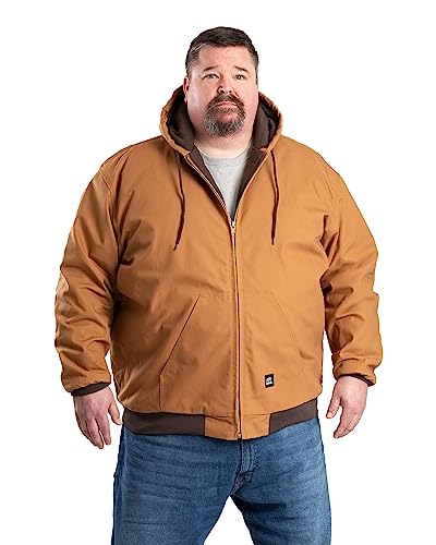 Berne Men's Heritage Duck Hooded Active Work Jacket, X-Large Tall, Brown Duck #TOP9