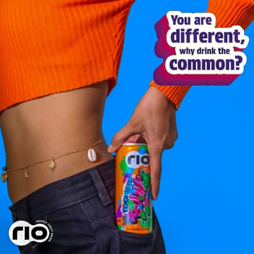 Image of Rio Blueberry Bubbly Fruit Drink Can | Soft Drink | Exotic Fruit Juice + Fizz | Rich In Vitamin C and Honey | Pack of 24 | 250 ml