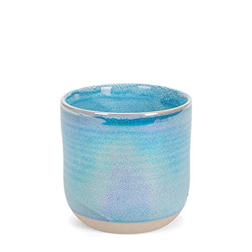 Elanze Designs Glossy Reactive Glaze Large 17 Fluid Ounce Everyday Kitchen Food Grade Ceramic Stoneware Coffee Mug Cup with Comfort Curved Handles, Set of 4, Blue - Image 5