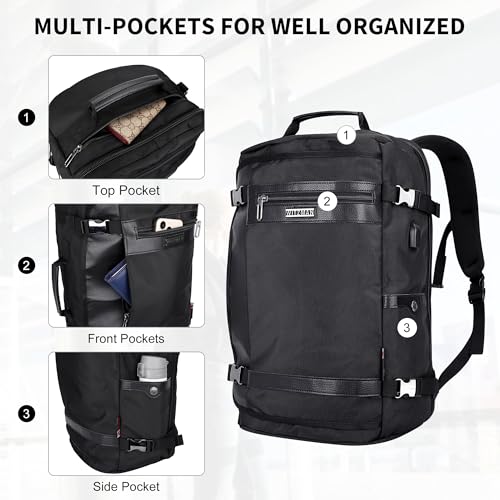 Image of WITZMAN Travel Backpack for Men Laptop Backpack with USB Charging Port Carry-on Luggage Airplane Approved