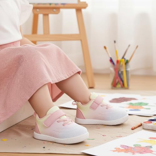 Image of MORENDL Toddler Sneakers Baby Boys & Girls Barefoot Shoes Lightweight Breathable Walking Running Tennis Athletic Sport Shoes