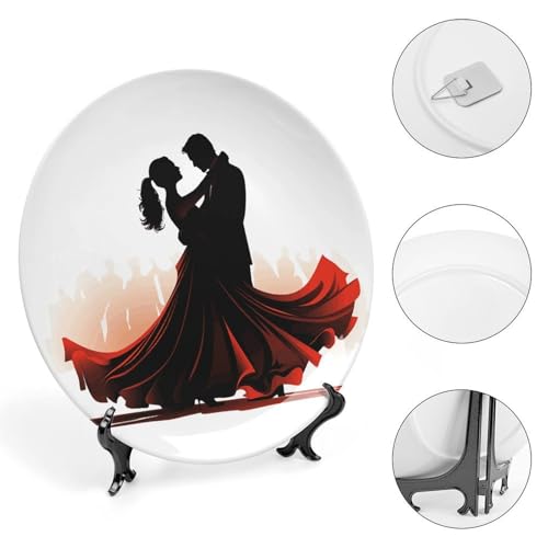 Plato decorativo de porcelana 6 pulgadas blanco miniatura 4