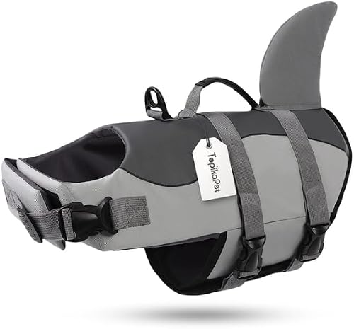 Shark Dog Life Safety Vest, Pet Life Jacket Harness for Swimming