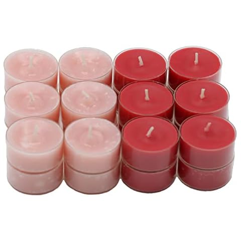 CandleNScent Pink, Red Rose Petals Scented Candles Tea Lights Variation – Valentine's Day Set - Pack of 24 Cover