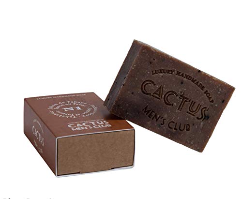Jabón de Tabaco,125 gr, Jabón Natural Hidratante de Manos con granos de Café triturados,Vitamina B3,Aceite de Tabaco y Laurel, Jabón Artesanal para Hombres, Vegano, Sin aceite de Palma, Sin Plástico