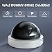 WALI Dummy Fake Security CCTV Dome Camera with Flashing Red LED Light with Security Alert Sticker Decals (SDW-4), 4 Packs, White