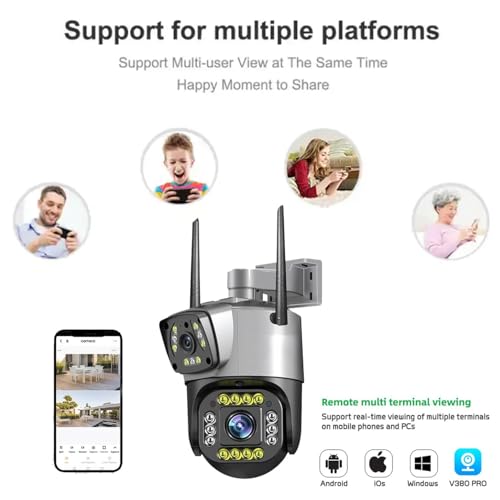 Image of TP PLUS 3MP Full HD Smart Wi-Fi CCTV Home Security Camera 360 with Pan Tilt Bulb Camera View & Talk 128GB SD Card Support (Not Included) Perfect for Office Monitoring (Dual Lens PTZ)