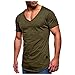 Beokeuioe Herren Hoodie-Sweatshirt Sommer T-Shirt V-Ausschnitt Slim Fit Baumwolle-Anteil Moderner Männer T-Shirt V-Neck Kurzarm tops bluse Kurzarmshirt Unterhemd Slim Fit Sportswear