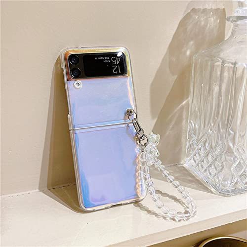 Cadeau coque Galaxy Z Flip 3 avec bracelet de perles mignon pour anniversaire fille