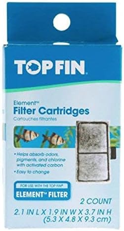 Top Fin Filter Cartridges 2 Count (2.1 in x 1.9 in x 3.7 in)