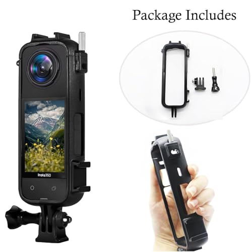 Image of Action Pro Protective Frame Skeleton Case Camera Mount with 1 /4 Thread Adapter Compatible with Insta360 X4 Action Camera (Black)