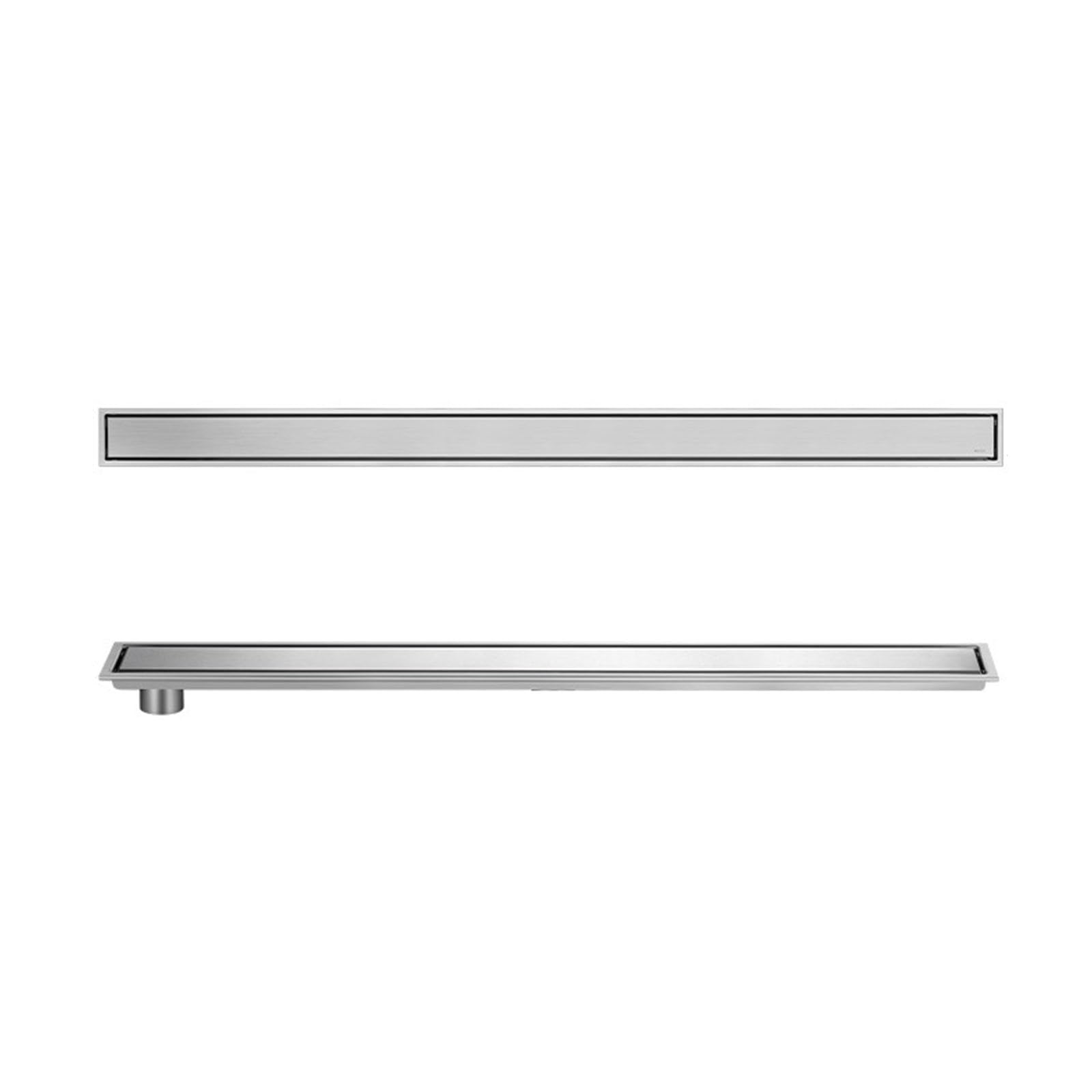 Scarico per doccia in acciaio spazzolato, 20-120 cm adiuble con flusso rapido, trappola per capelli extra piatta e antiodore, kit canale doccia 10 x 100 cm