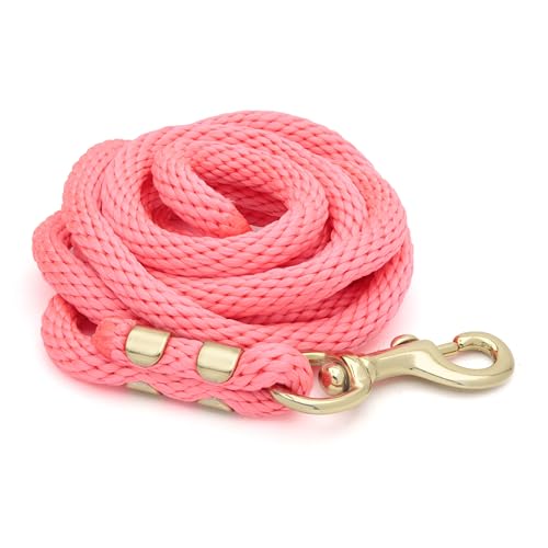 Image of Weaver Equine Performance Lead Rope, Lime Zest, 8' Horse Value Rope with Brass Plated 225 Snap, Soft Comfort Grip, Barn Horse Tack for Daily Use
