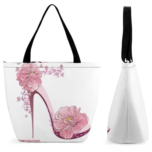Sac à main fleur chic et grand sac à bandoulière au motif talons hauts