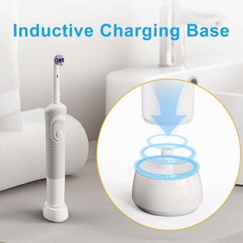 Image of Charger for Oral B iO Series 2 3 4 5 6, Pro 300 400 500 1000 3000 5000,Genius, Smart 360 2000 Electric Toothbrush Charger Base Model 3757, Inductive Charging Base Waterproof Power Cord