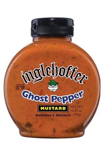 Inglehoffer Ghost Pepper Mustard, 10.25 Oz Squeeze Bottle