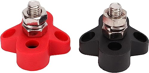 Sugarello バッテリーターミナル バッテリー端子台 配電端子スタッド M8 DC 12V 24V プラス マイナス バズバー端子 車 トラック ボート (シングル端子) Sugarello バッテリーターミナル バッテリー端子台 配電端子スタッド M8 DC 12V 24V プラス マイナス バズバー端子 車 トラック ボート (シングル端子)