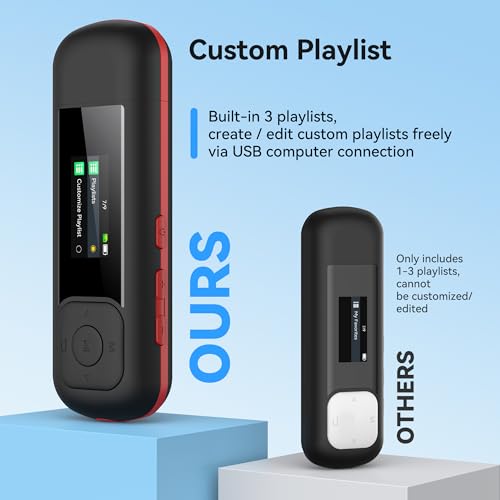 AGPTEK 64GB Portable USB MP3 Player, 2 in 1 Type-C & USB Music Player, USB Flash Drive for Car with FM Radio, Recording, Supports up to 128GB, Black - Image 3