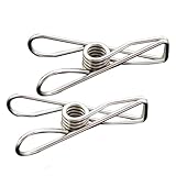 50 Stück 5,2 cm/6,8 cm/8, cm Edelstahl-Clips Wäscheklammern Klammern Halter Kleidung Klemmen...