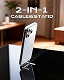 Invisible Holder Charger Cable with Stand, 240w Super Fast Charging 2-in-1 Fast Charging Cord & Phone Stand for Gaming, Office, Car Travel, Compatible with iPhone Samsung (USB A-Type C) - Image 2